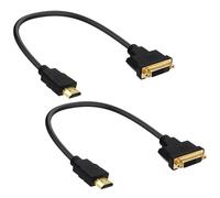 YARCHONN Adaptador de cable HDMI a DVI bidireccional DVI-D 24 + 1 hembra a HDMI macho convertidor cable de enchufe para PC TV Monitor proyector - 30 cm / 11,8 pulgadas - 2 unidades