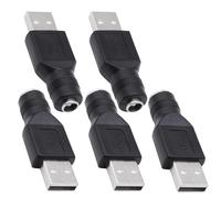YARCHONN Adaptador de corriente USB A a DC5521 CC de 5,5 mm x 2,1 mm hembra a USB tipo A macho, adaptador de cargador para laptop, ventilador pequeño, smartphone, lámpara de escritorio LED, 5 piezas