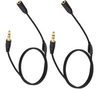 YARCHONN Cable alargador de auriculares de 3,5 mm con ajuste de volumen de 3,5 mm macho a hembra TRS Stereo Audio Cable de extensión para auriculares, smartphones, tabletas, 1,2 m, 2 unidades