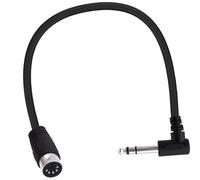 Yarchonn Cable de audio estéreo 1/4 pulgadas a DIN 5 pines 90 grados, MIDI 5 pines macho a 6,35 mm, ángulo recto macho, TRS