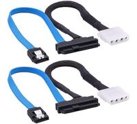 YARCHONN Cable de extensión SAS a SATA SFF-8482 SAS de 29 pines a SATA III 3.0 de 7 pines con interfaz IDE 4 pines LP4 Molex hembra a hembra para disco duro Raid -30 cm, 2 unidades