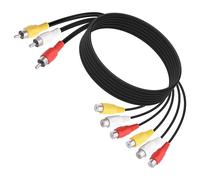 YARCHONN Cable divisor AV 3 RCA macho a 6 RCA hembra Audio Video Compuesto Cable Adaptador AV Splitter Cable alargador para reproductor VCD/DVD TV Cámara Set Top Box Amplificador 1.5M / 4.92FT