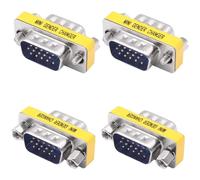 YARCHONN DB15 VGA Gender Changer Coupler 15 Pin Conector sin soldadura Adaptador macho a macho D-SUB HD 15 Pin Serial Cable Coupler para PC Monitores Proyectores - 4 piezas (macho a macho)