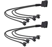 YARCHONN Molex - Cable divisor de alimentación para ventilador de PC, 4 pines Molex a 4 x 3 pines/4 pines de 12 V, adaptador de conector de ventilador divisor en Y, cable de alimentación de extensión