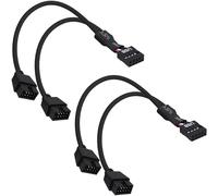 YARCHONN Placa Madre USB Cabecera Splitter Y Cable USB 2.0 9Pin Hembra a Doble 9Pin Macho Placa Madre Cabecera Splitter Hub 1 a 2 Convertidor Cable de Extensión Adaptador-15cm-2pcs