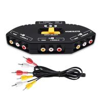 YARCHONN RCA AV Audio Video Switcher Splitter 3 Way Audio Video AV RCA Switch Game Selector Box Splitter 3 en 1 Out Composite Converter Switcher con cable AV para XBOX DVD PS3 HDTV