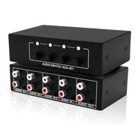 YARCHONN RCA L/R & 3.5mm Audio Switch Box 4 en 1 Out RCA Switcher Selector | Conmutador estéreo pasivo bidireccional RCA L/R de 4 vías + 3,5 mm, divisor de audio de 1 entrada y 4 salidas