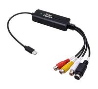 YARCHONN Tarjeta de captura de video USB C 3.1 AV de 1 canal AV 3 RCA/S-Video a tipo C, adaptador de tarjeta de captura de video HD 1080P compatible con NTSC PAL SECAM para PC, teléfono móvil, monitor