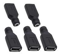 YARCHONN USB A a DC 5.5mm x 2.1mm Adaptador DC 5521 Hembra a USB A Hembra convertidor de Potencia Conector Adaptador de Cargador para portátil pequeño Ventilador led lámpara de Escritorio -5 Piezas