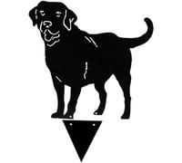 Yard Art|Estatua de metal para perro, estatua de jardín, césped, silueta de labrador negro, decoración de animales, escultura al aire libre, letrero de patio para patio, camino, acera, 38 x 37 cm (ne