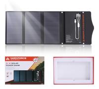 Yard Force Cargador Solar portátil de 21 W con 2 Puertos USB, batería incorporada de 13000 mAh, para Cargar Dispositivos USBiPhone, Android, MacBook, LX PB21, Negro