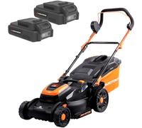 Yard Force Cortacésped con batería LM C37B con Ancho de Corte de 37 cm, batería Dual de 20 V 2,5 Ah, Bolsa de Hierba de 40 L y Superficie de Corte de 450 m²: Potente, eficiente y versátil