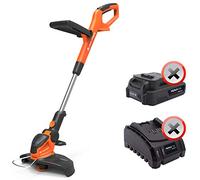 YARD FORCE Desbrozadora LT C25W, 250 mm de ancho de corte, mango auxiliar, ángulo de corte ajustable, eje telescópico, bobina de 1,2 mm x 5 m, mango suave, sin batería ni cargador