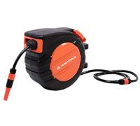 Yard Force HW HR20A - Enrollador automático de manguera de 20 m - Montaje en pared giratorio 180° Auto Rewind, 8 bares de presión de funcionamiento, incluye boquilla de pulverización múltiple y