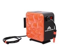 Yard Force HW HR20B - Enrollador automático de manguera de jardín de 20 m - 180 ° de liberación rápida, soporte de pared, 8 bar, incluye boquilla de pulverización y kit adaptador