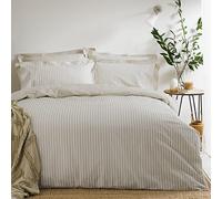 furn. Yard Hebden Mélange Juego De Funda Nórdica De Algodón A Rayas - Ropa De Cama Reversible Ultra Suave (Natural - King UK Standard - 230x220cm)