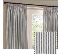 Yard furn Hebden Par De Cortinas Plisadas - Cortinas A Rayas con Forro De Algodón Ultrasuave (Gris - 229x183cm)
