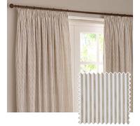 Yard furn Hebden Par De Cortinas Plisadas - Cortinas A Rayas con Forro De Algodón Ultrasuave (Natural - 117x183cm)