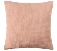 Yard furn Lark Cojín Relleno De Plumas - Suave Minimalista Texturizado Muselina Algodón Cojín Decorativo (Arcilla Rosa - 45x45cm)