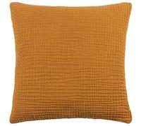 Yard furn Lark Cojín Relleno De Plumas - Suave Minimalista Texturizado Muselina Algodón Cojín Decorativo (Comino - 45x45cm)