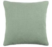 Yard furn Lark Cojín Relleno De Poliéster - Suave Minimalista Texturizado Muselina Algodón Cojín Decorativo (Eucalipto - 45x45cm)