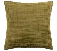 Yard furn Lark Cojín Relleno De Poliéster - Suave Minimalista Texturizado Muselina Algodón Cojín Decorativo (Caqui - 45x45cm)