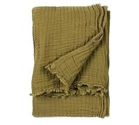 Yard furn Lark Cotton Muslin Manta - Suave Textura Arrugada Cobija (Caqui - 240x260cm)