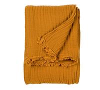Yard furn Lark Cotton Muslin Manta - Suave Textura Arrugada Cobija (Comino - 240x260cm)