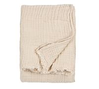 Yard furn Lark Cotton Muslin Manta - Suave Textura Arrugada Cobija (Natural - 130x180cm)