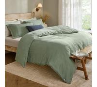 Yard furn Lark Juego De Funda - Suave Transpirable Doble Capa Muselina Algodón Minimalista Ropa De Cama (Eucalipto - King UK Standard - 230x220cm)