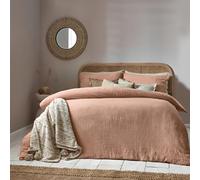 Yard furn Lark Juego De Funda - Suave Transpirable Doble Capa Muselina Algodón Minimalista Ropa De Cama (Arcilla Rosa - Super King - 260x220cm)