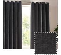 Yard Heavy Chenille Par De Cortinas con Ojales - Suave Filtrado De Luz Terciopelo Cortinas (Carbón - Ancho 229 x Largo 229cm)