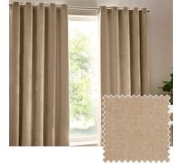 Yard Heavy Chenille Par de Cortinas de Ojetes- Cortinas de Terciopelo Suave Que filtran la luz (Natural - 117x183cm)