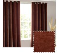 Yard Heavy Chenille Par De Cortinas con Ojales - Suave Filtrado De Luz Terciopelo Cortinas (Nuez - Ancho 229 x Largo 183cm)