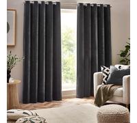 Yard Heavy Chenille Par de Cortinas de Ojetes- Cortinas de Terciopelo Suave Que filtran la luz (Carbón - 168x183cm)