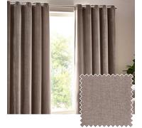 Yard Heavy Chenille Par de Cortinas de Ojetes- Cortinas de Terciopelo Suave Que filtran la luz (Greige - 117x137cm)