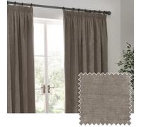 Yard Heavy Chenille Pliegue de Lápiz Cortinas - Cortinas de Terciopelo Suave Que filtran la luz (Greige - 117x137cm)