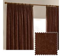 Yard Heavy Chenille Pliegue de Lápiz Cortinas - Cortinas de Terciopelo Suave Que filtran la luz (Nuez Moscada - 168x137cm)