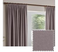 Yard Heavy Chenille Plisado De Lápiz Par De Cortinas - Suave Filtrado De Luz Terciopelo Cortinas (Mauve - Ancho 229 x Largo 183cm)