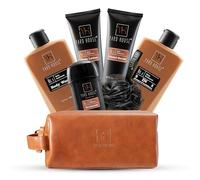 Yard House YARD HOUSE - Cesta de regalo de lujo para baño y cuerpo para hombres, sándalo ahumado, piel 100% natural