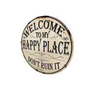 Yard Round, Vintage Garden Symbol, Porch Display with Look, Outdoor Ornament with Sturdy Design, 7.87x7.87x0.39 inches Driveway Accessory, Patio Fixture, Gate Decoration for Hobbyist