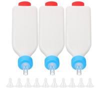 Yardenfun 1 Juego de biberones para corderos: biberón para Ganado con 10 tetinas - 3 Piezas de 27 oz. Alimentador para terneros de Oveja, colgado Boca Abajo para cervatillos de Cabra y lechones
