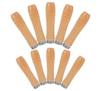 Yardenfun 10 Mangos de Repuesto para Lima de Metal y Madera Mango Ergonómico de Madera Natural Anillo Metálico Resistente Tamaño Grande y Pequeño Accesorios para Taladro Manual y