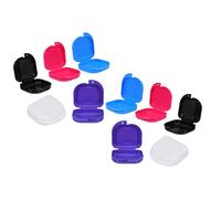 Yardenfun 10 Piezas Caja para Dentaduras Portátil Estuche Ventilado para Almacenamiento Seguro para Prótesis Cuadradas para Viaje y Bolso