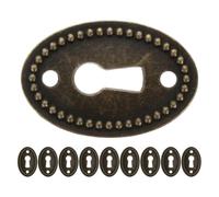 Yardenfun 10 Piezas Inserto de Cerradura para Cajón de Cómoda, Placa de Cubierta de Ojo de Cerradura Chapada, Aleación de Zinc, Ovalada, Vintage, para Puerta y Escritorio, Oficina y Hotel