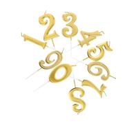 Yardenfun 10 Piezas Velas de Cumpleaños Números Doradas para Pastel de Decorativas para Bodas y Fiestas Topper de Torta Elegante