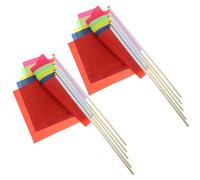 Yardenfun 10piezas Banderas de Jardín Rectangulares con Postes de Madera Resistentes Banderas de Marcado para Césped y Patio Colores Brillantes para Señalización Exteriores Varios estilos