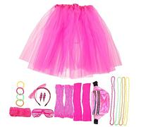 Yardenfun 1Juego Kit de Disfraz Retro Mujeres de Incluye Accesorios de Fiesta Collares Coloridos Graduaciones y Temáticas