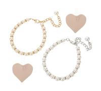 Yardenfun 2 Pares Correas de Zapatos para Tacones Altos Cadena de Perlas y Colgante, 2 Pares Desmontables Antideslizantes, Bandas de Tobillo Ajustables Pegatinas, Accesorio Elegante para