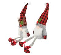 Yardenfun 2 Piezas Adorno de GNOME de Rudolph con Sombrero de Cuadros para Decoración